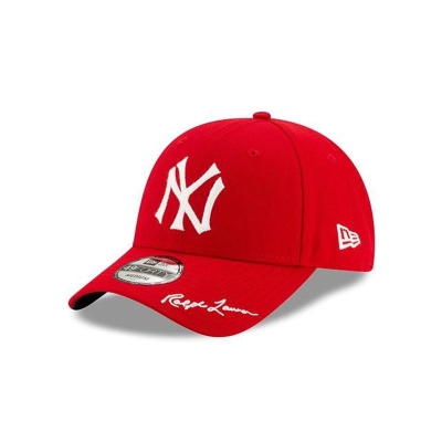 Red New York Yankees Hat - New Era MLB x Ralph Lauren 49FORTY Fitted Caps USA3904761